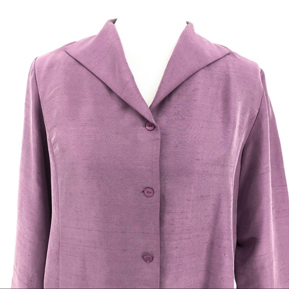 Eileen Fisher Lavender Purple 2 Piece 100% Silk Skirt Set - Picture 2 of 15